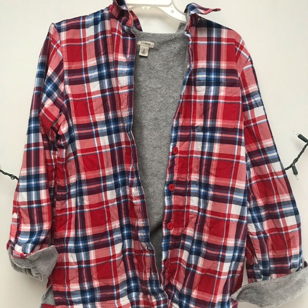 LL Bean fleece lined flannel